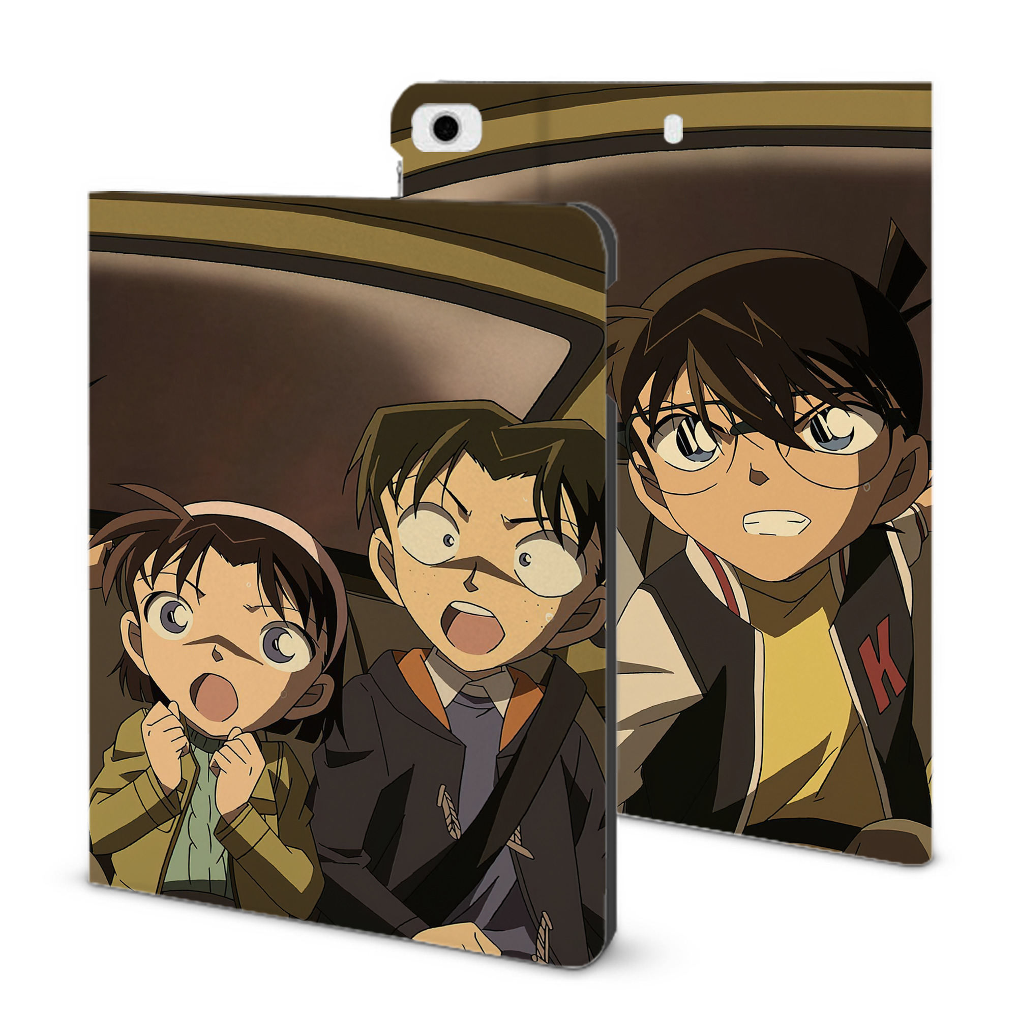（画像用） 名探偵コナン Detective Conan IPad ケース ブック型 PUレザー TPU 耐衝撃 軽量 薄型 ペン収納なし 全面保護 IPad 各モデル対応